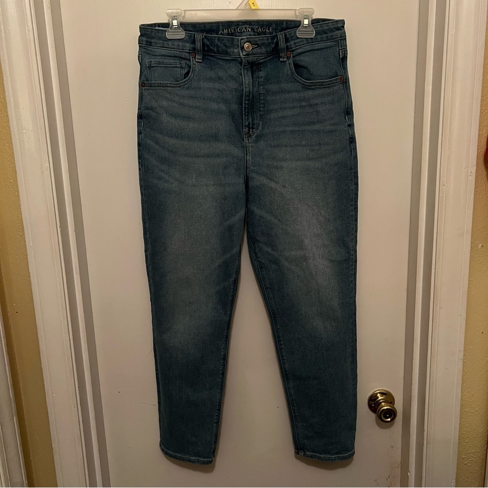 American Eagle Outfitters Dark Blue Ankle Jeans Stretch Size 14 Regular